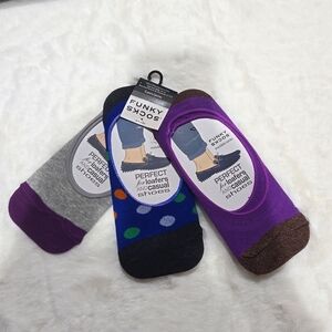 Funky Socks bundle of three pairs. Men's size 10-13 blue, purple, gray NEW